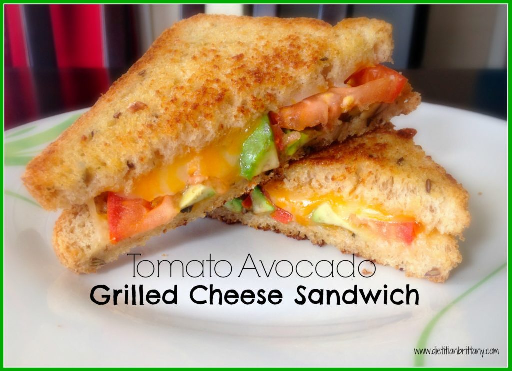 Tomato Avocado Grilled Cheese Sandwich - Your Choice Nutrition